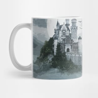 Dark Gloomy Castle With An Evil Raven Mug